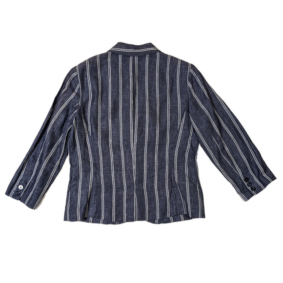CAbi Linen Pinstripe Jacket  Size 8 - Picture 2 of 5